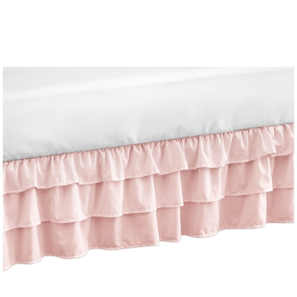Sweet Jojo Designs Light Pink Ruffled Crib Skirt